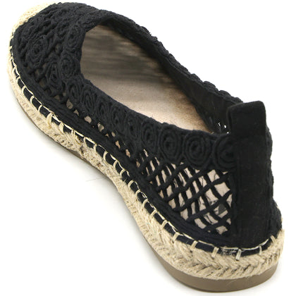 Black Crochet Espadrilles