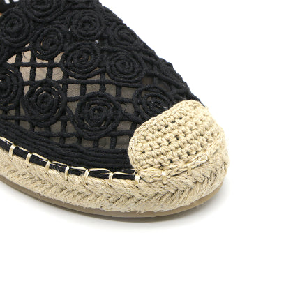 Black Crochet Espadrilles