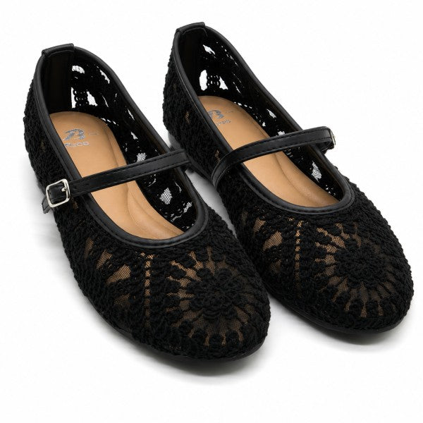 Black Crochet Maryjanes