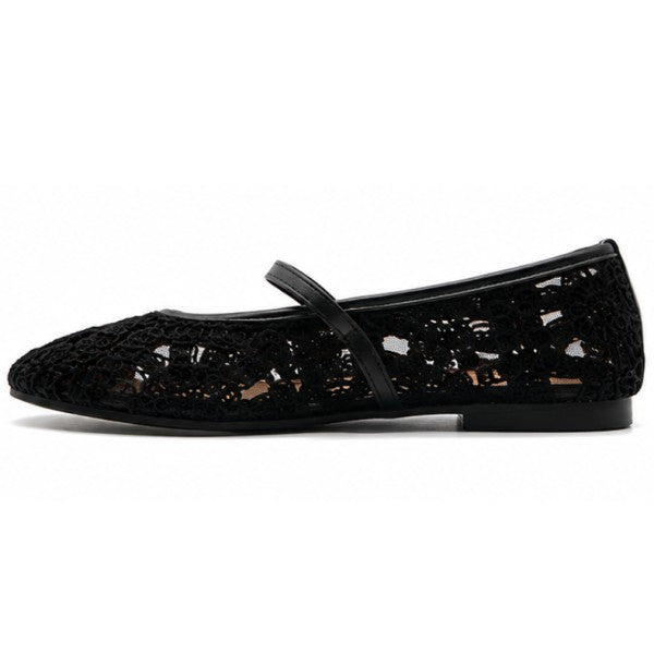 Black Crochet Maryjanes