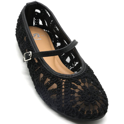 Black Crochet Maryjanes