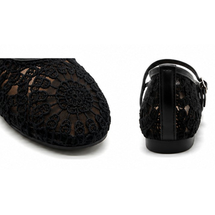 Black Crochet Maryjanes
