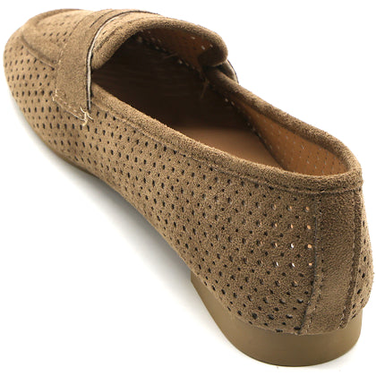 Brown Suede Penny Loafer