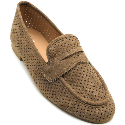 Brown Suede Penny Loafer