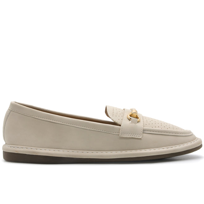 Beige Soft-Step Horsebit Moccasin