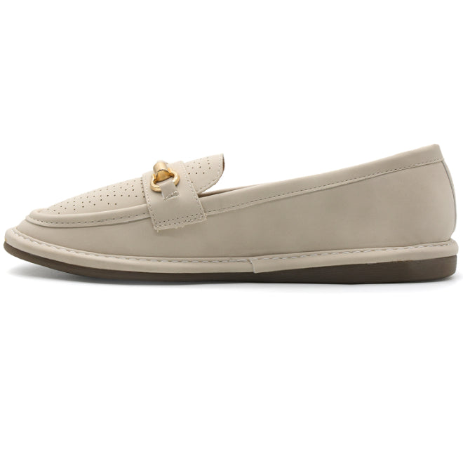 Beige Soft-Step Horsebit Moccasin