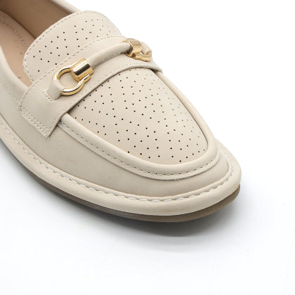 Beige Soft-Step Horsebit Moccasin
