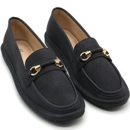 Black Soft-Step Horsebit Moccasin