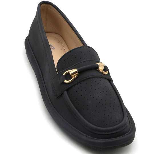 Black Soft-Step Horsebit Moccasin