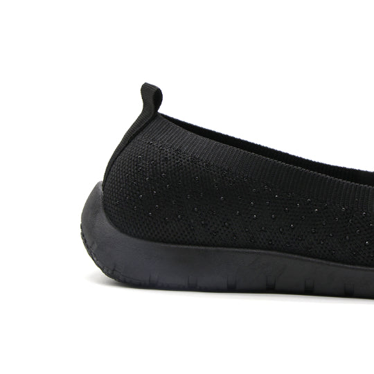 Black Bedazzled Flexi-Knit Ballerina