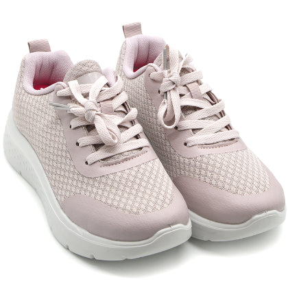 Pink Soft-Knit Sneaker in Pink – pair shown from the front