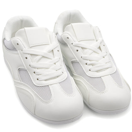 White Retro Court Sneaker in White – pair shown from the front