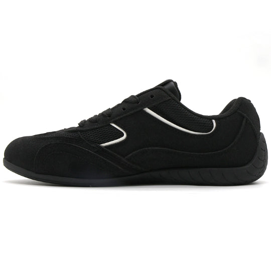 Black Retro Court Sneaker in Black – inner side view
