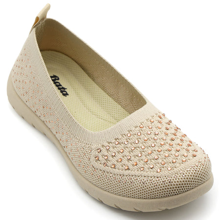Beige Bedazzled Flexi-Knit Ballerina – view 5