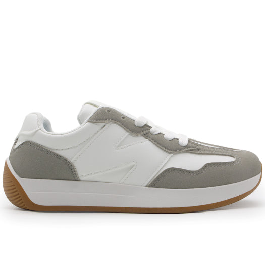 White Retro Side-Stripe Runner