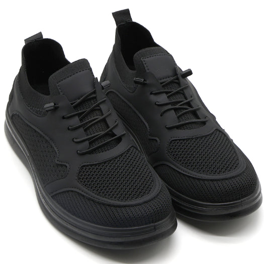 Black Panelled Knit Sneaker – view 2