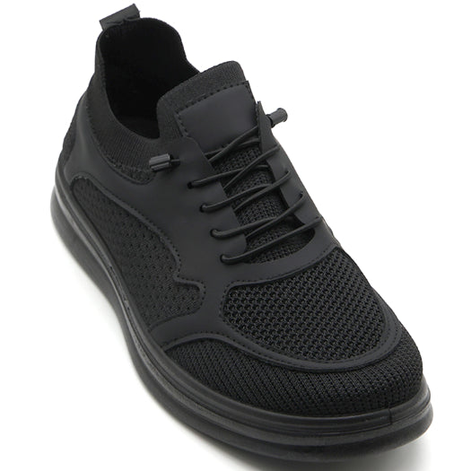 Black Panelled Knit Sneaker – view 5