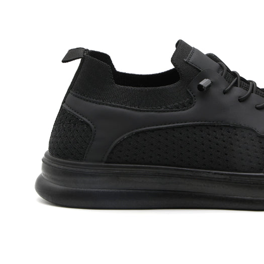 Black Panelled Knit Sneaker – view 6