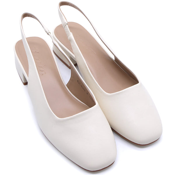 Cream Square Toe Slingbacks – view 2
