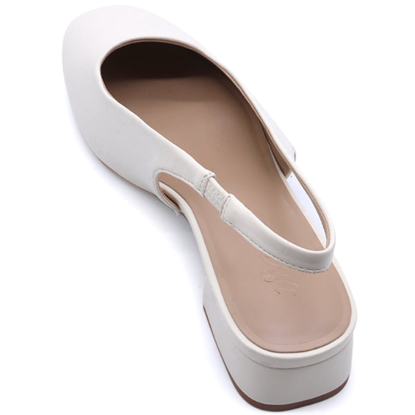 Cream Square Toe Slingbacks – view 4