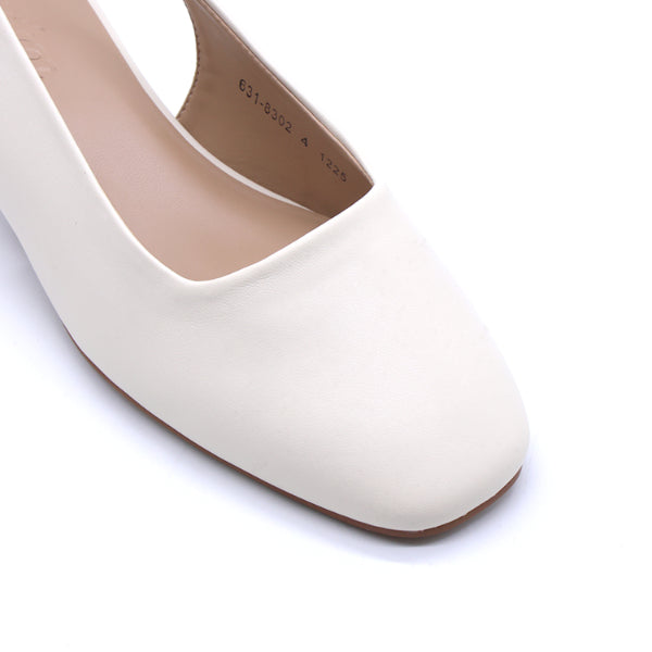 Cream Square Toe Slingbacks – view 7
