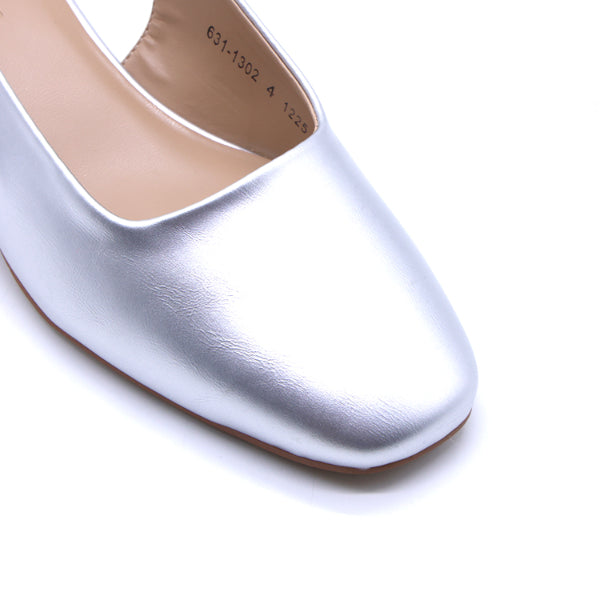 Silver Square Toe Slingbacks – view 7
