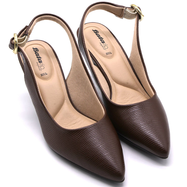 BR Brown Croc Kitten Slingbacks – view 2