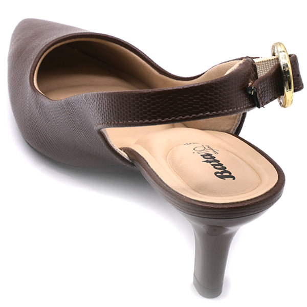 BR Brown Croc Kitten Slingbacks – view 4