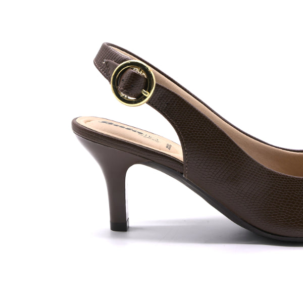 BR Brown Croc Kitten Slingbacks – view 6