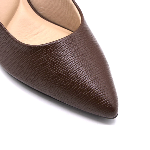 BR Brown Croc Kitten Slingbacks – view 7