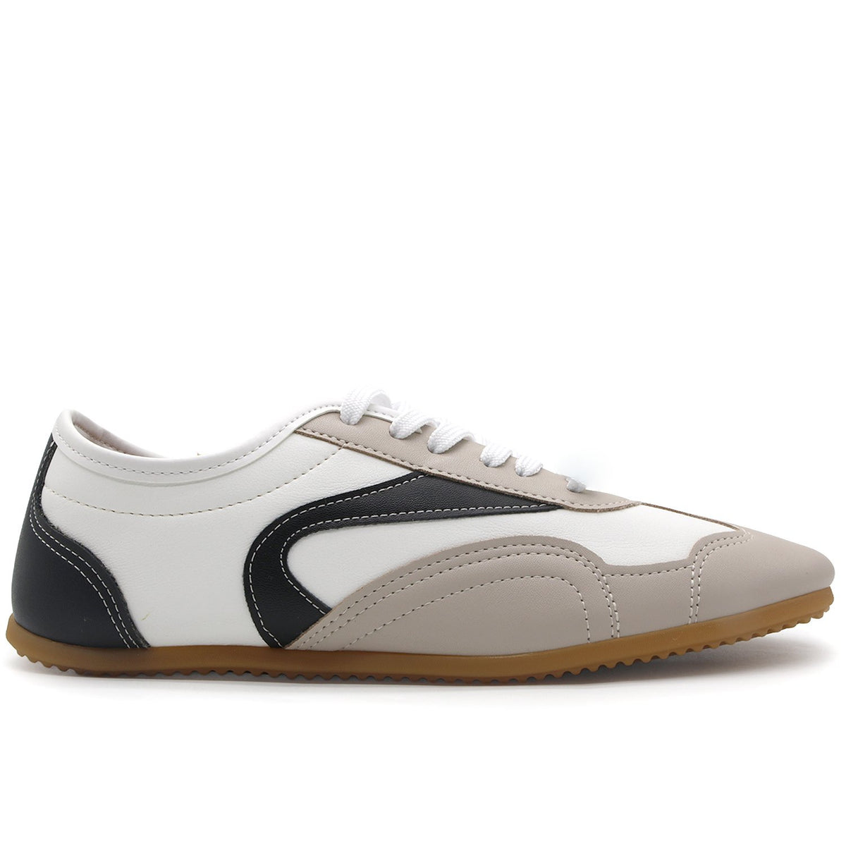 BR White Slim Panelled Sneakers