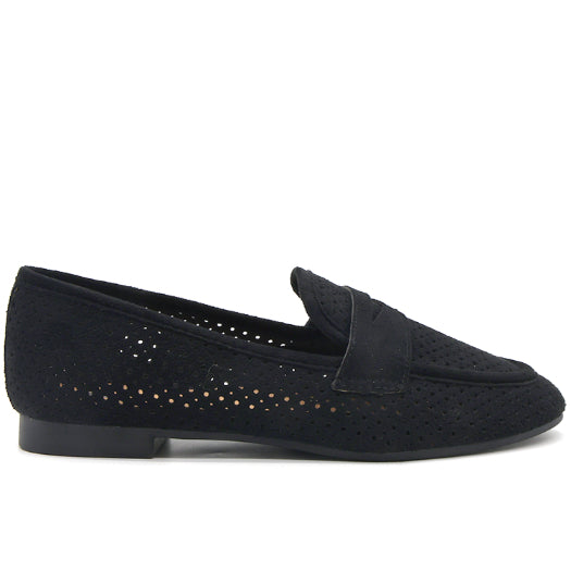 Black Suede Penny Loafer