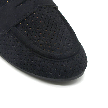 Black Suede Penny Loafer