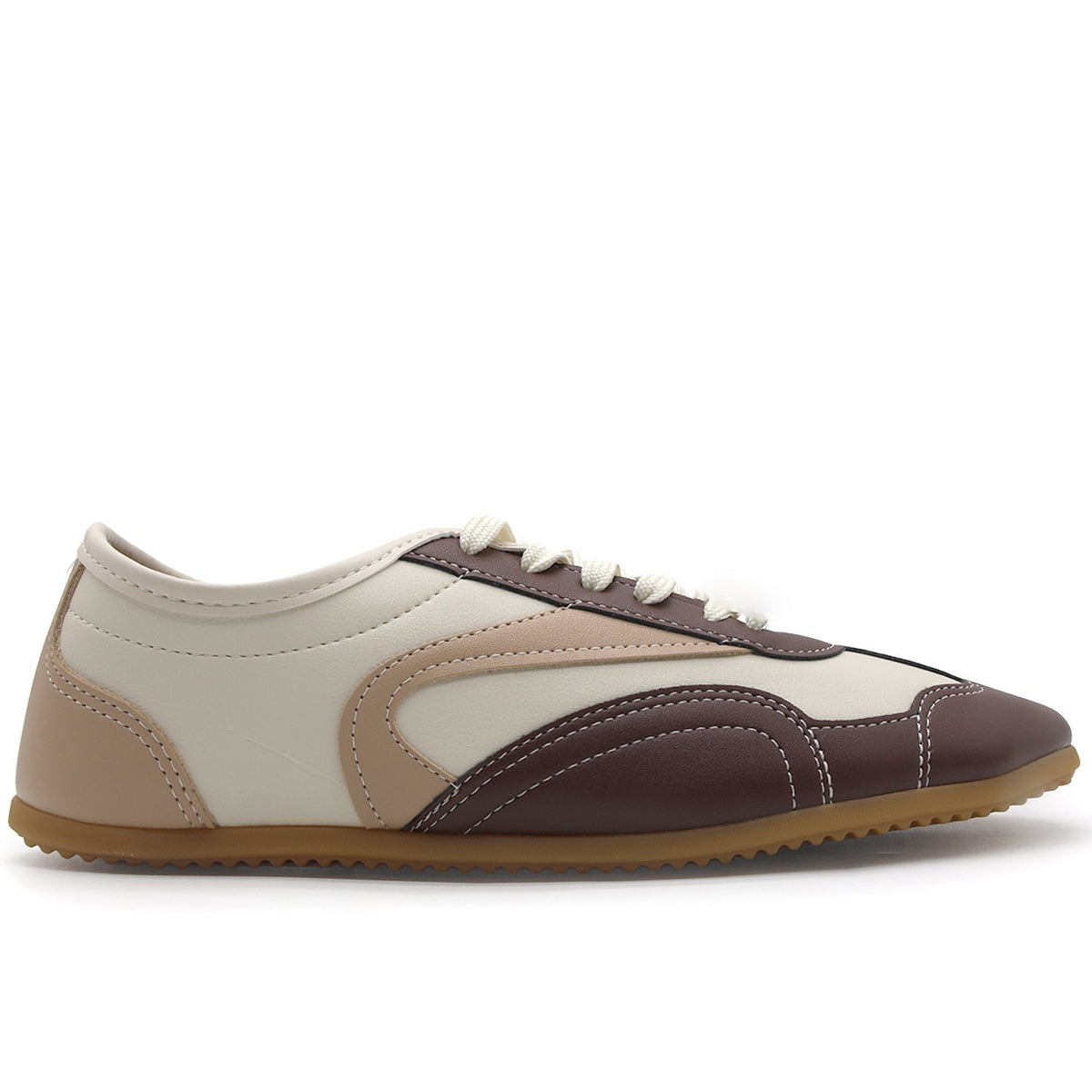 BR Cream Slim Panelled Sneakers