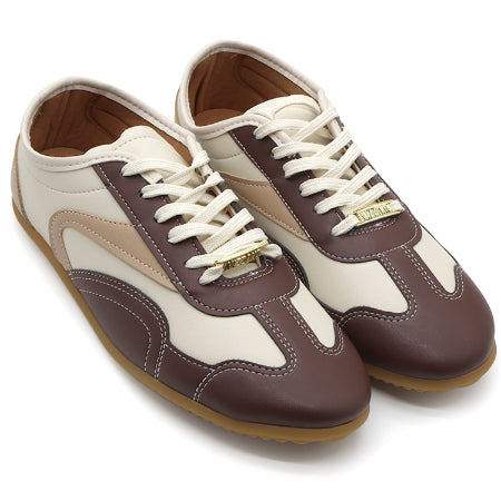BR Cream Slim Panelled Sneakers