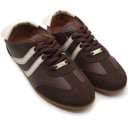 BR Brown Slim Stripe Sneakers