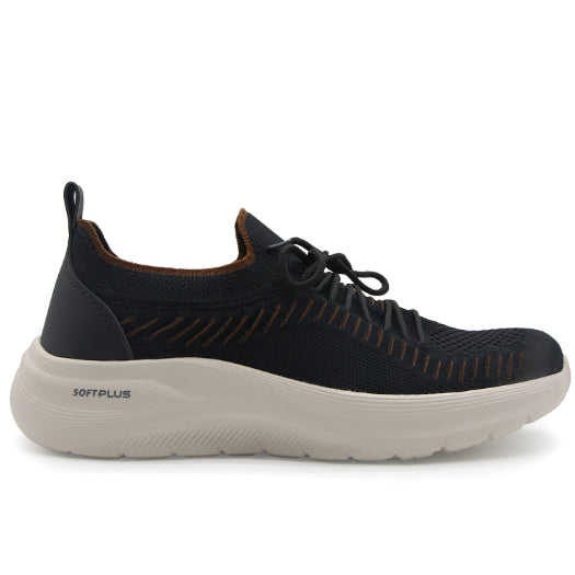 BR Soft Plus Black Knit Sneakers