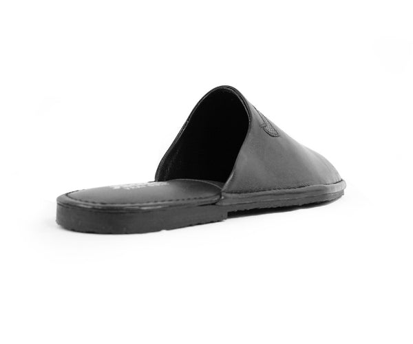 premium leather closed slippers