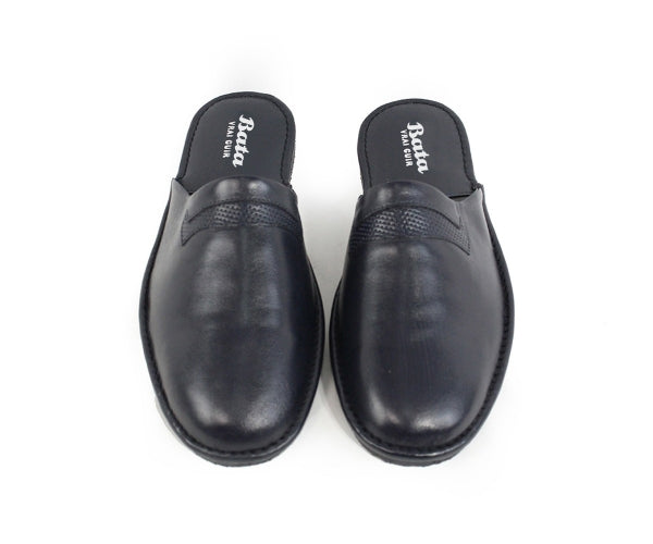 premium leather closed slippers