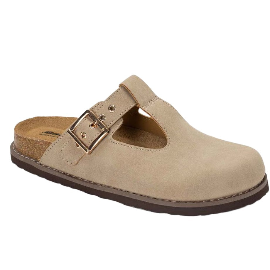Beige T-Bar Cork Slides