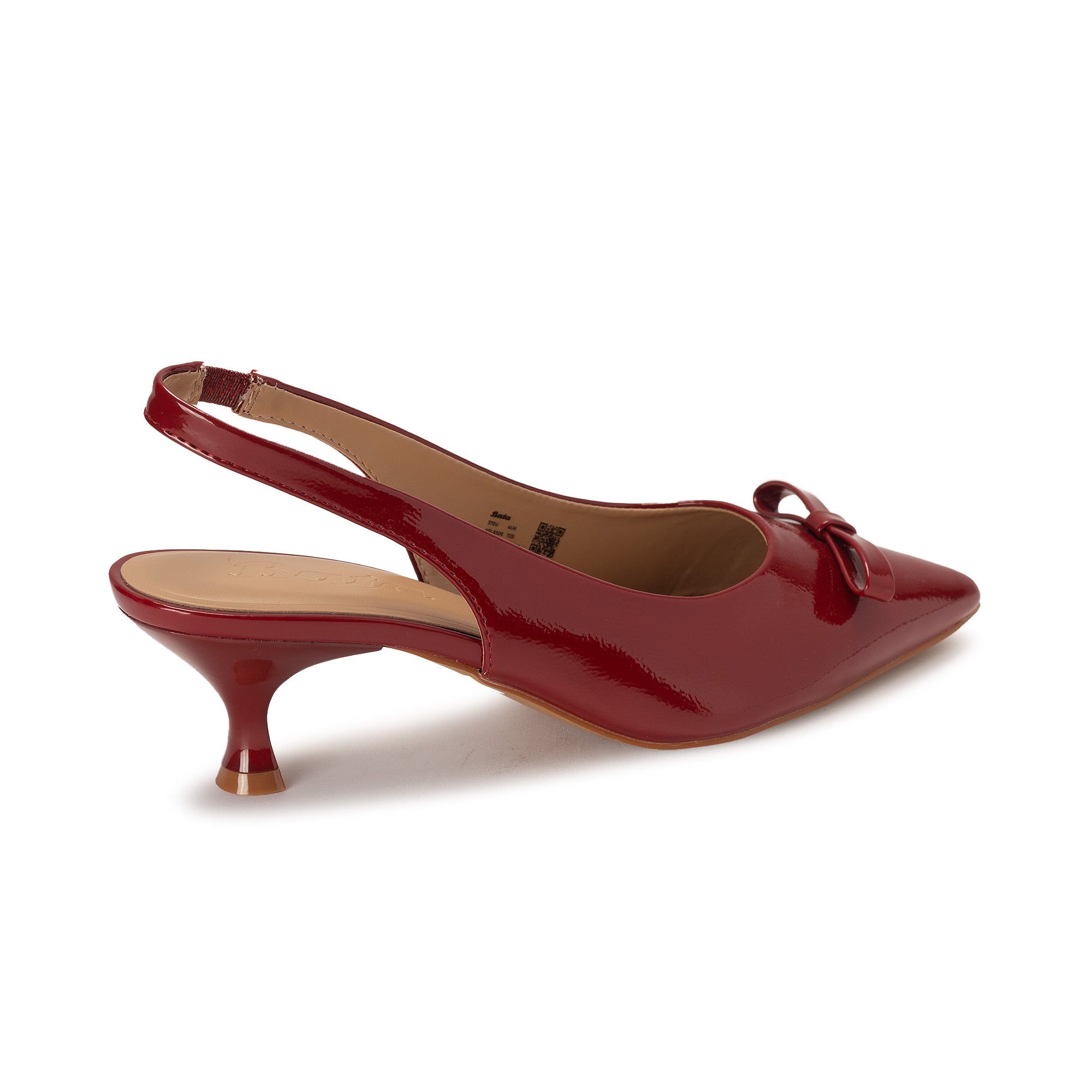 Red Patent Low Bow Slingbacks