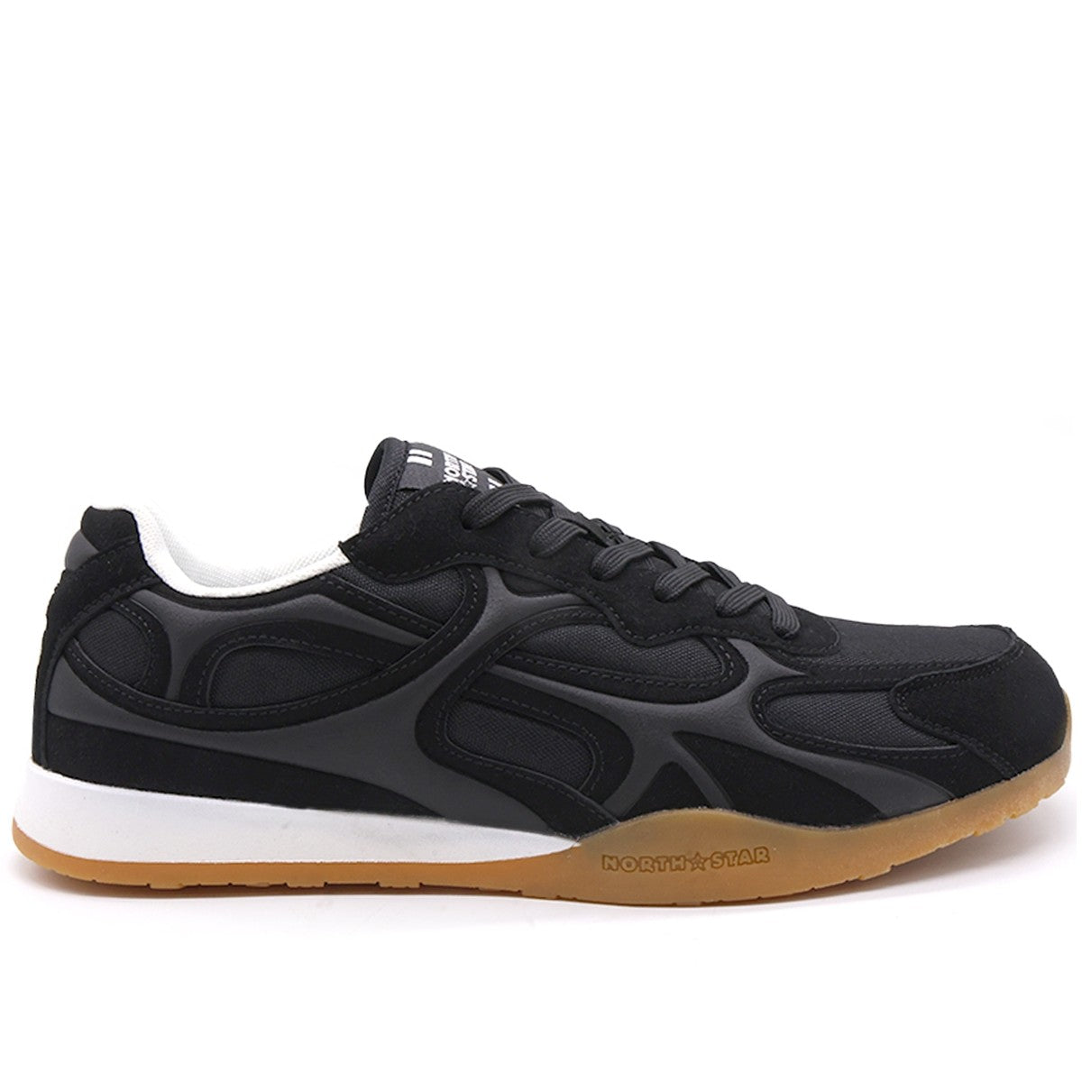 black panelled gum sneakers