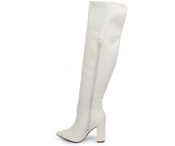 br white over the knee boots