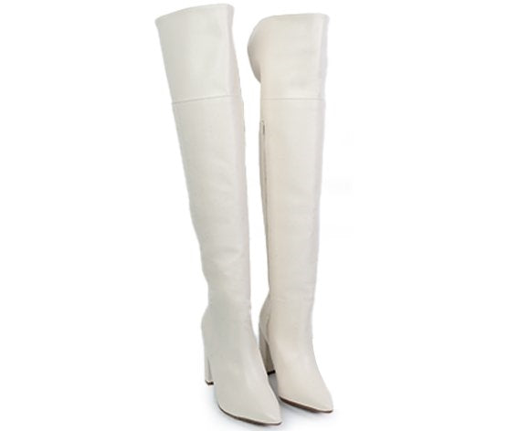 br white over the knee boots