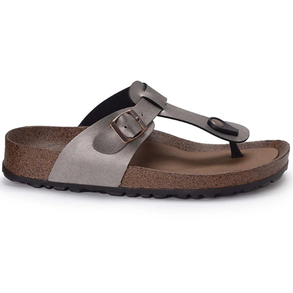 pewter thong cork slides